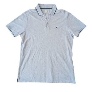 Jack Wills Mens Grey Polo Shirt Embroidered Penguin Logo Short Sleeve Size L‎